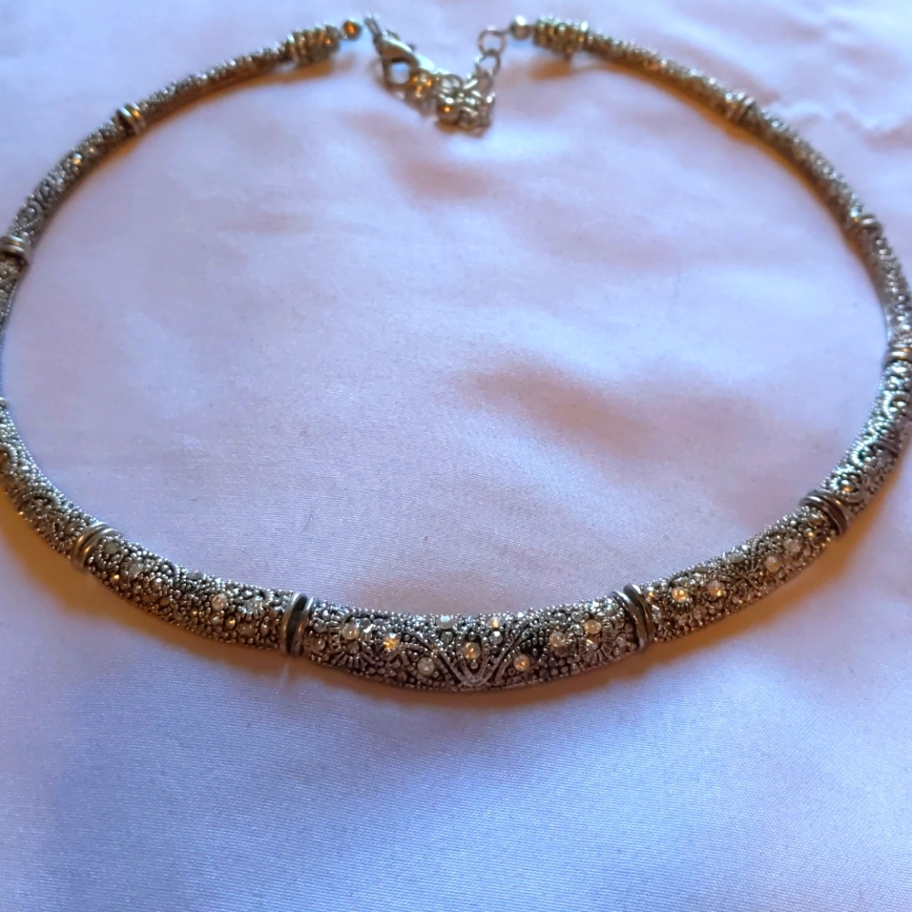 Encrusted rhinestone necklace